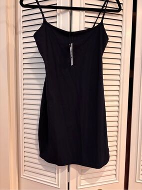 Garage Navy Mini Slip Dress with Spaghetti Straps